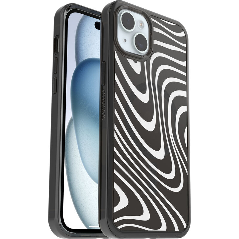 product image 1 - iPhone 15 Plus and iPhone 14 Plus Case Symmetry Series Clear for MagSafe - Black + White Collection