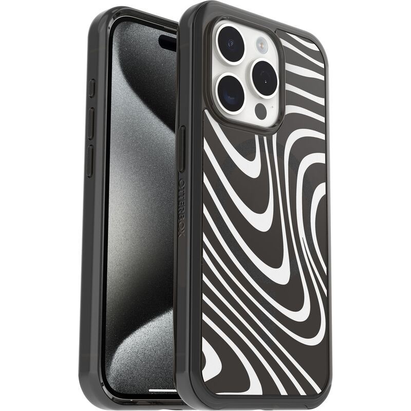 product image 1 - iPhone 15 Pro Case Symmetry Series Clear for MagSafe - Black + White Collection